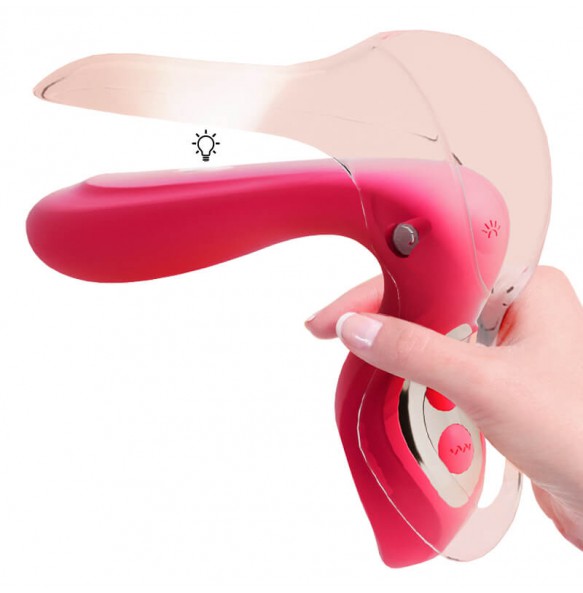 MizzZee - Vibrating Massage Dilator With Built-in Light (Chargeable - Rose Pink)